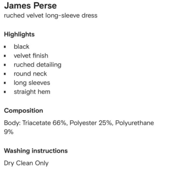 James Perse Green Ruched Velvet Long Sleeve Dress 0 - Picture 7 of 7